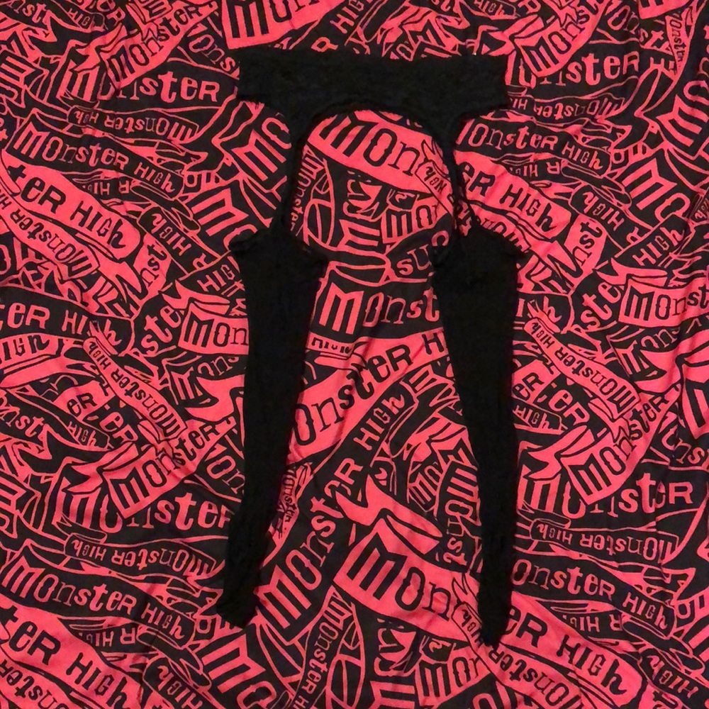 Black garter leggings